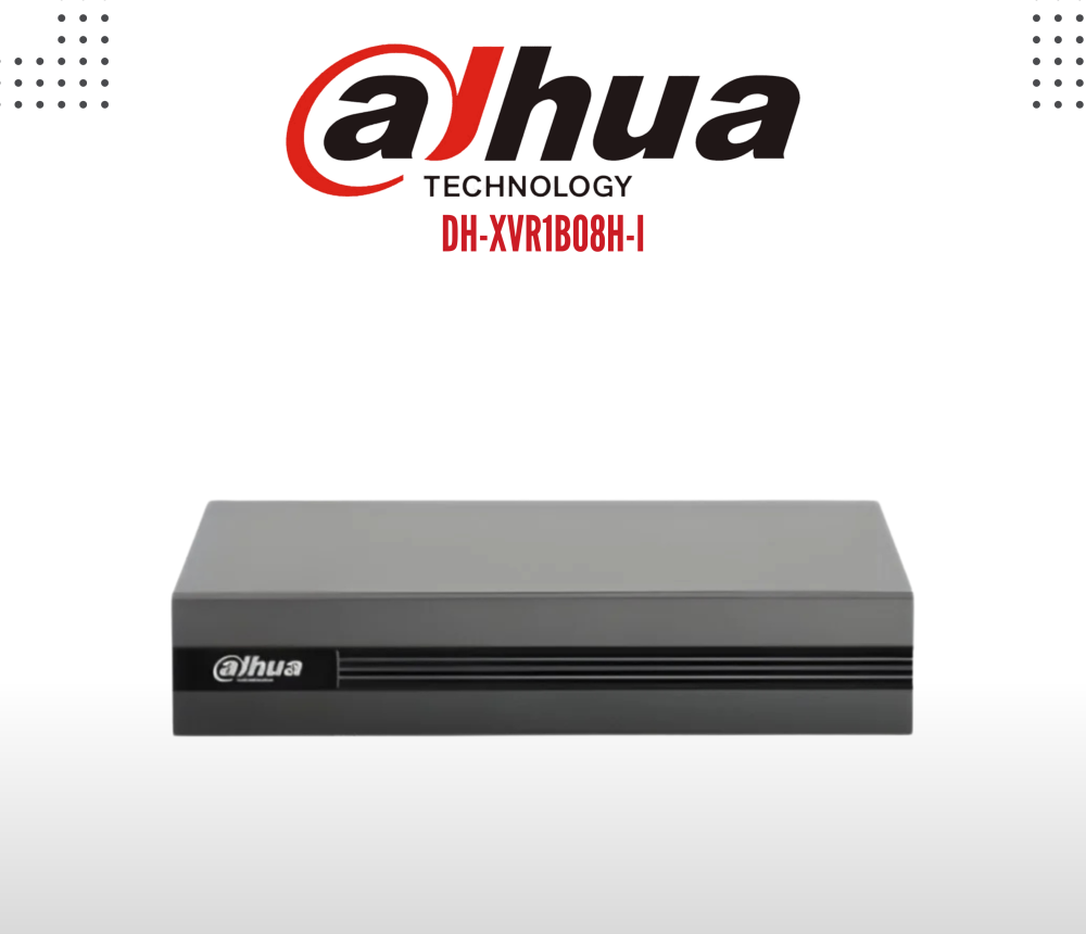 Dahua DVR 8Channels Penta-brid 5M-N/1080p Cooper 1U 1HDD WizSense DH-XVR1B08H-I