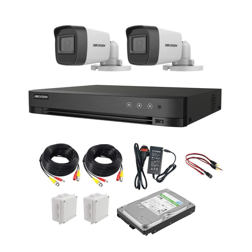 Hikvision 2MP 2 Outdoor Camera System with 4CH DVR & 2TB HDD – Complete Kit
