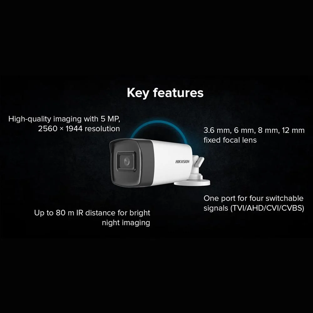 Hikvision DS-2CE17H0T-IT5F(C) 5MP Fixed Bullet Camera 80m IR Night Vision - Image 4