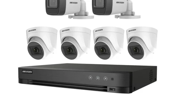 Hikvision 2MP 2 Outdoor + 4 Indoor Camera System with 8CH DVR