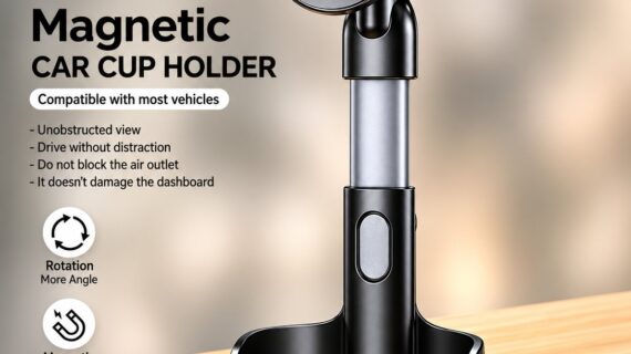 Magnetic Car Cup Holder HD-1- Its strong magnetic mounting system ensures a firm grip on your device.